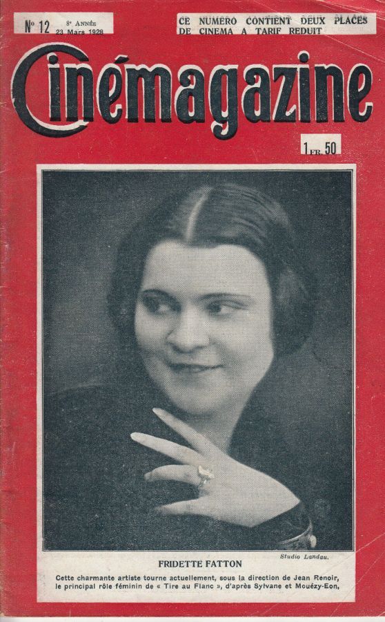 CINEMAGAZINE magazine side cover Issue 12 23 March 1928