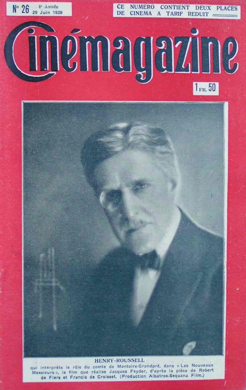 CINEMAGAZINE magazine side cover Issue 26 29 June 1928