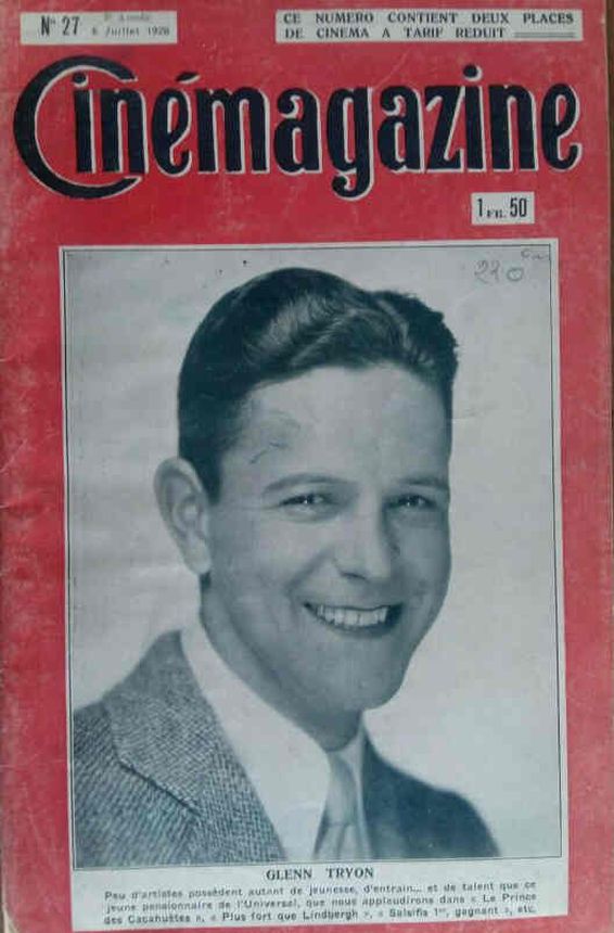 CINEMAGAZINE magazine side cover Issue 27 6 July 1928