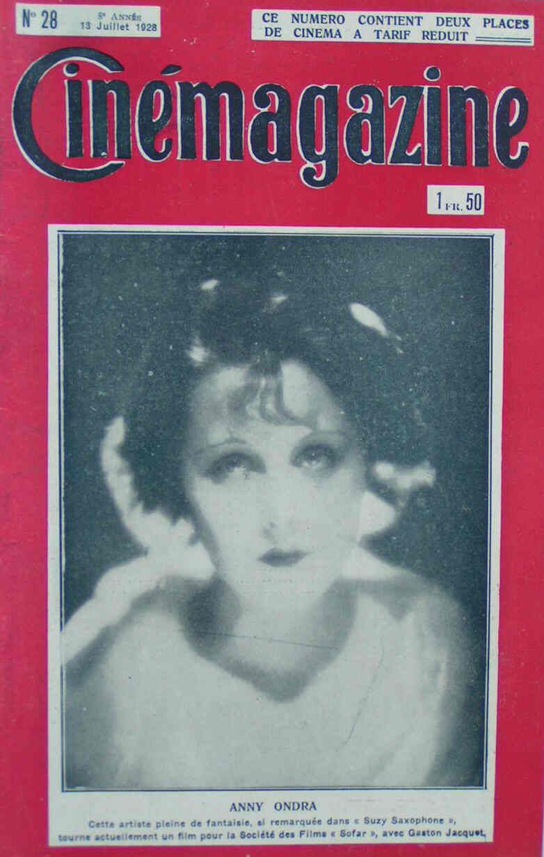 CINEMAGAZINE magazine side cover Issue 28 13 July 1928