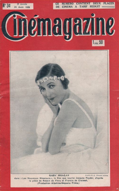 CINEMAGAZINE magazine side cover Issue 34 24 August 1928