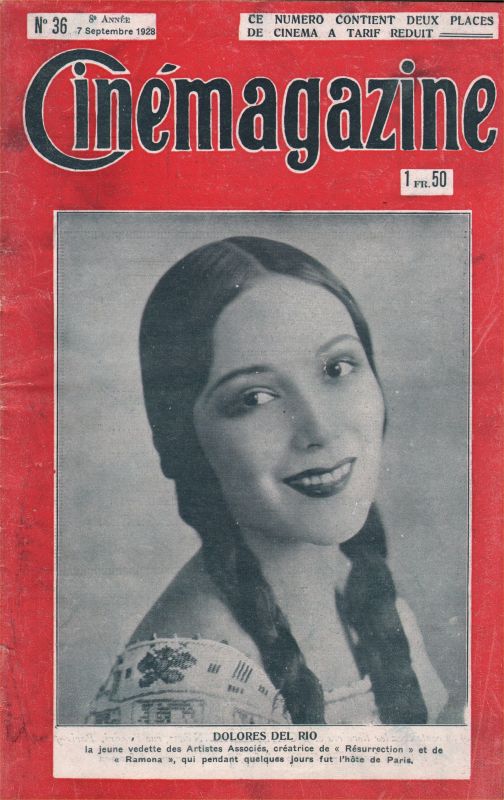CINEMAGAZINE magazine side cover Issue 36 7 September 1928