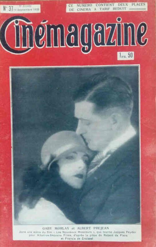 CINEMAGAZINE magazine side cover Issue 37 14 September 1928