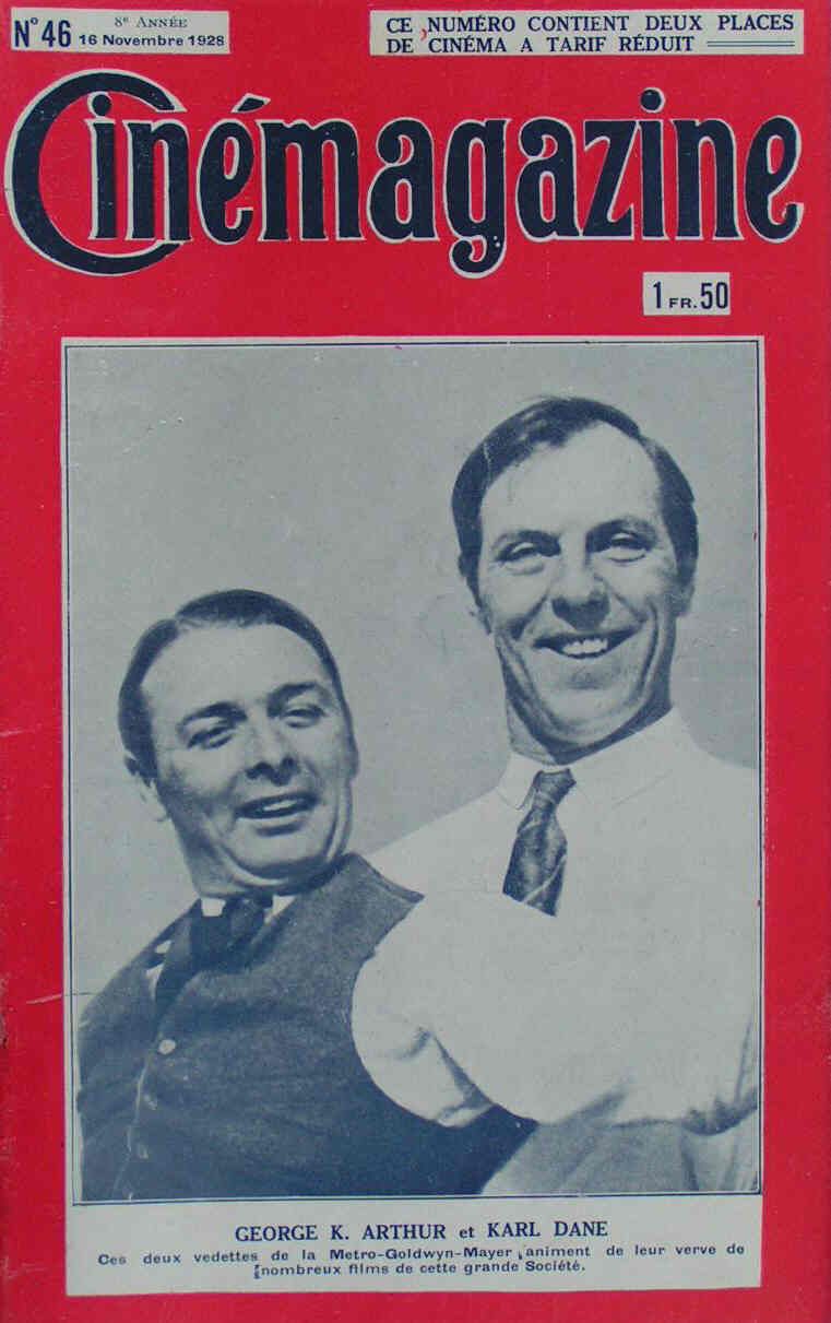 CINEMAGAZINE magazine side cover Issue 46 16 November 1928