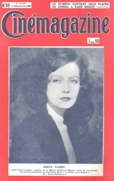 CINEMAGAZINE magazine side cover Issue 50 14 December 1928