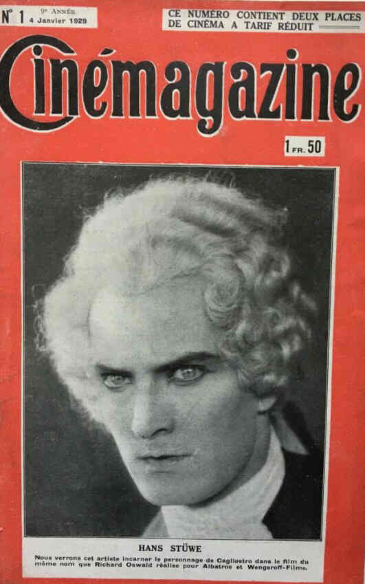 CINEMAGAZINE magazine side cover Issue 1 4 January 1929