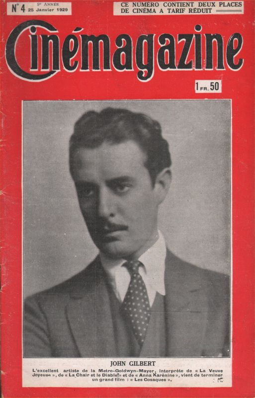 CINEMAGAZINE magazine side cover Issue 4 25 January 1929