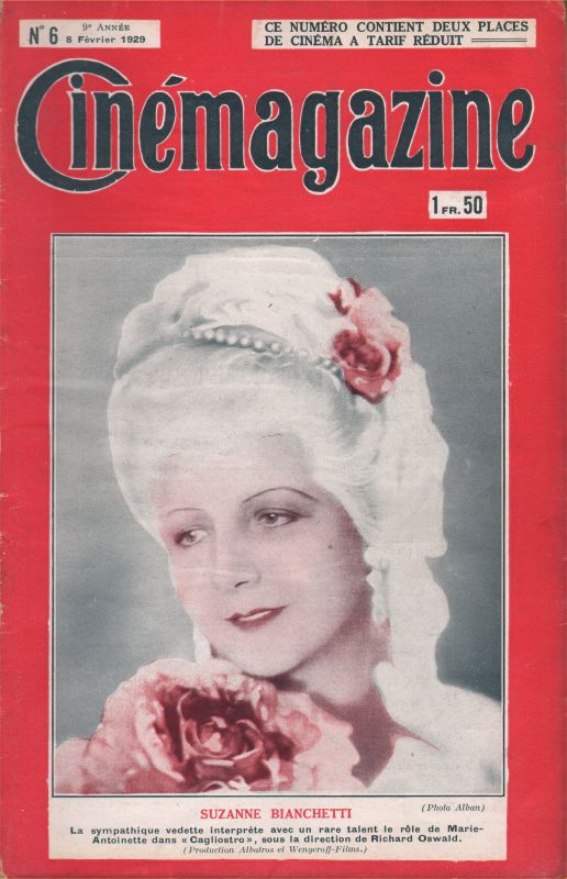 CINEMAGAZINE magazine side cover Issue 6 8 February 1929