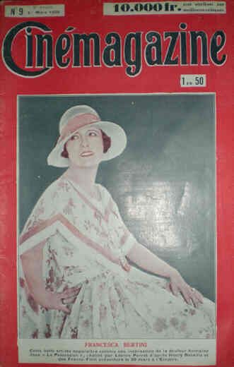 CINEMAGAZINE magazine side cover Issue 9 1 March 1929