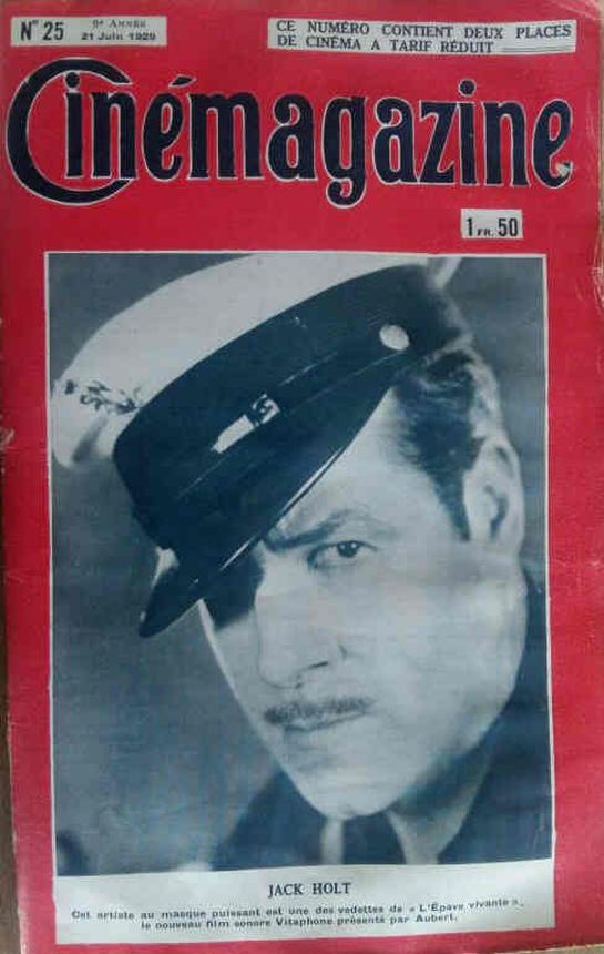 CINEMAGAZINE magazine side cover Issue 25 21 June 1929