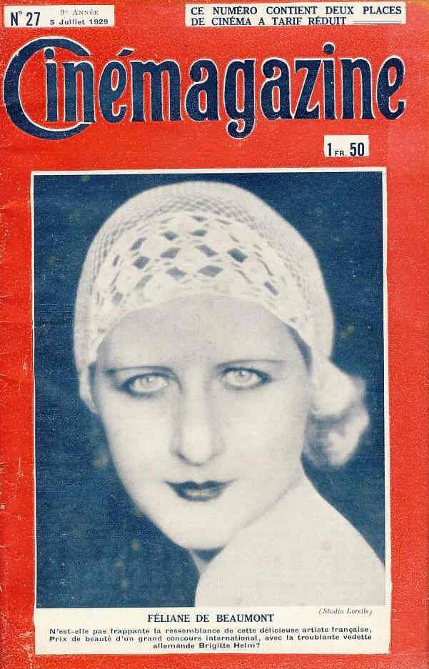 CINEMAGAZINE magazine side cover Issue 27 5 July 1929