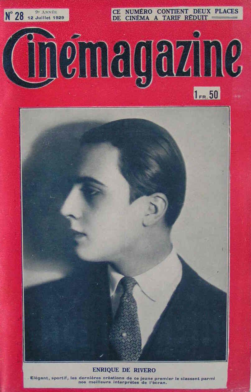 CINEMAGAZINE magazine side cover Issue 28 12 July 1929