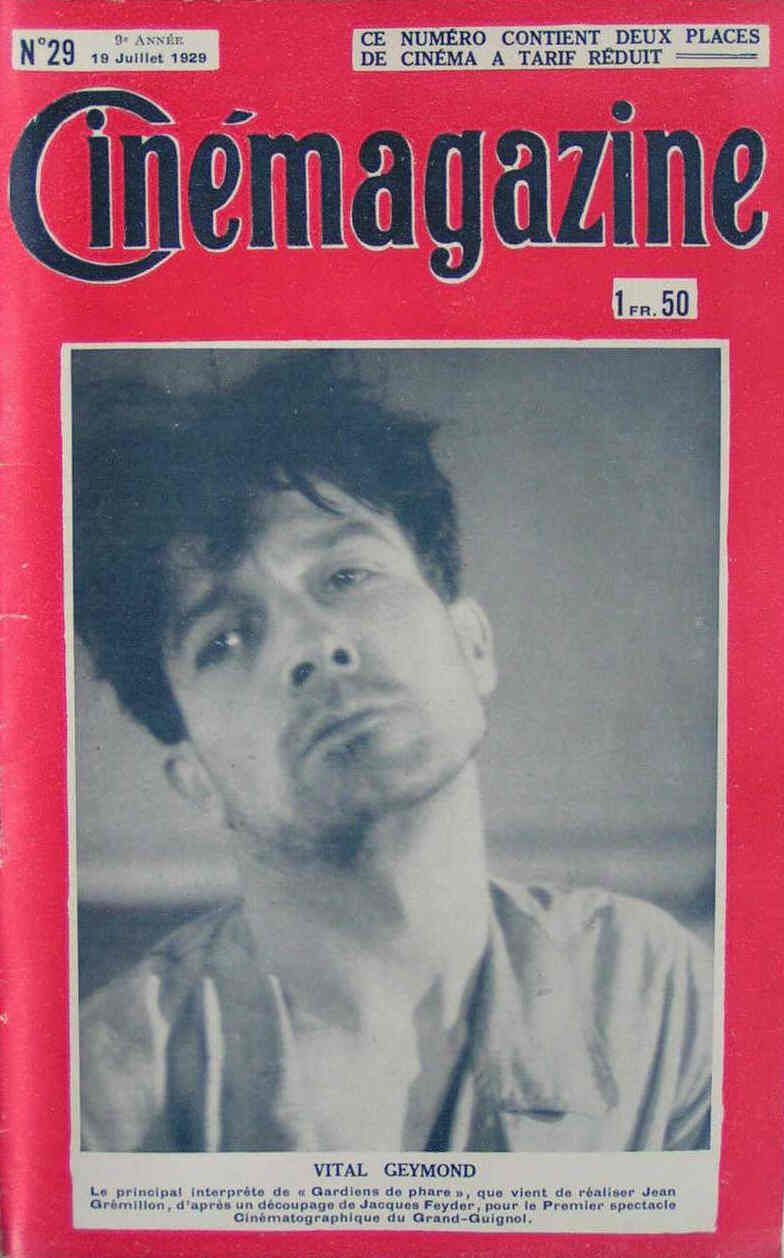 CINEMAGAZINE magazine side cover Issue 29 19 July 1929