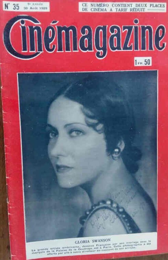 CINEMAGAZINE magazine side cover Issue 35 30 August 1929