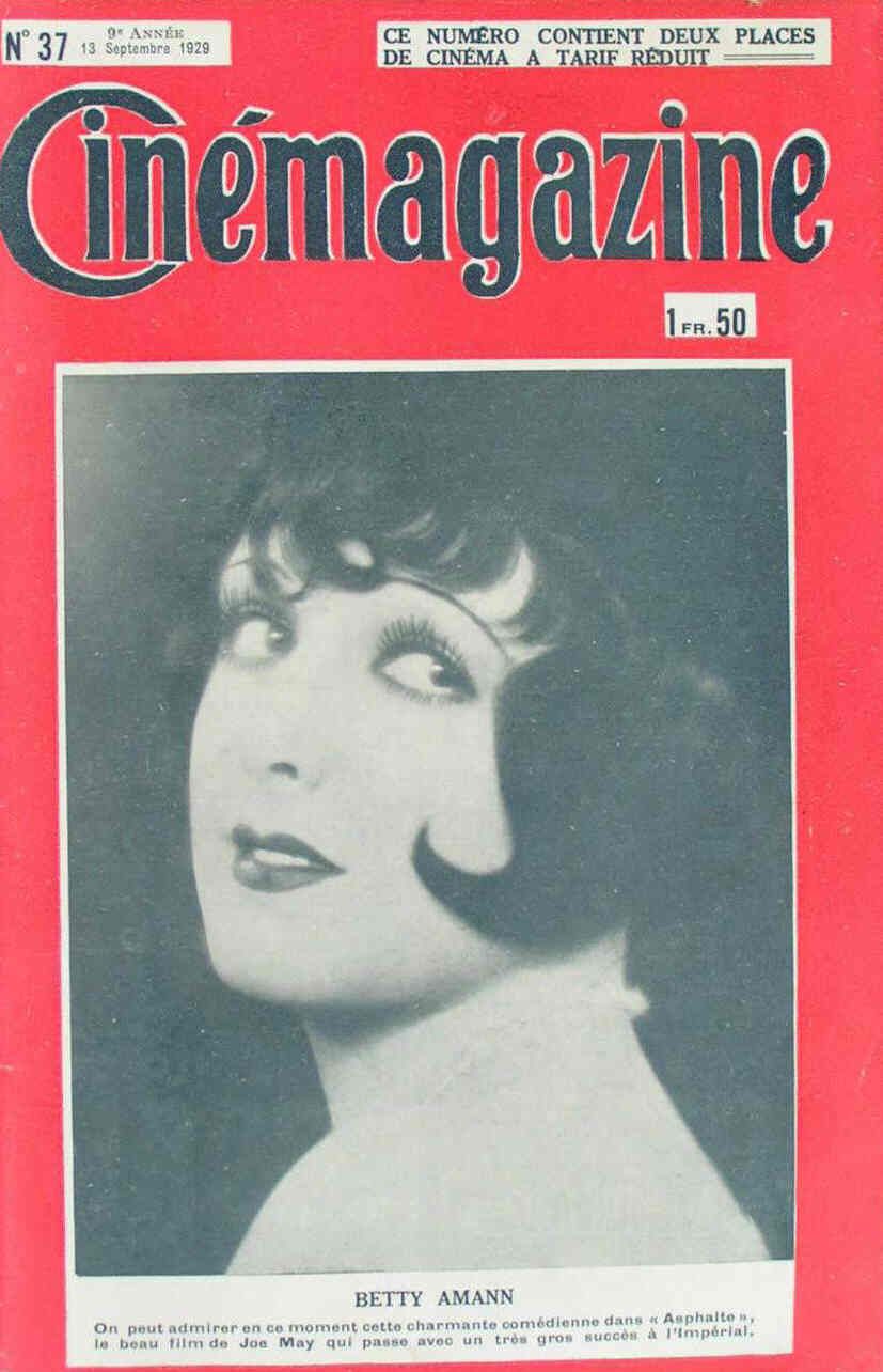 CINEMAGAZINE magazine side cover Issue 37 13 September 1929