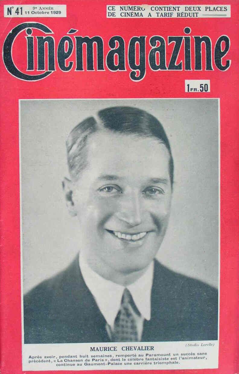 CINEMAGAZINE magazine side cover Issue 41 11 October 1929