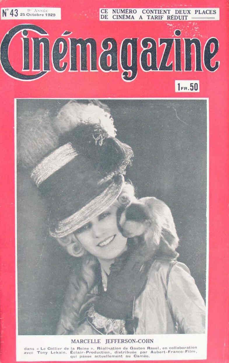 CINEMAGAZINE magazine side cover Issue 43 25 October 1929