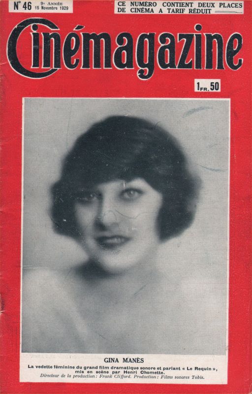 CINEMAGAZINE magazine side cover Issue 46 15 November 1929