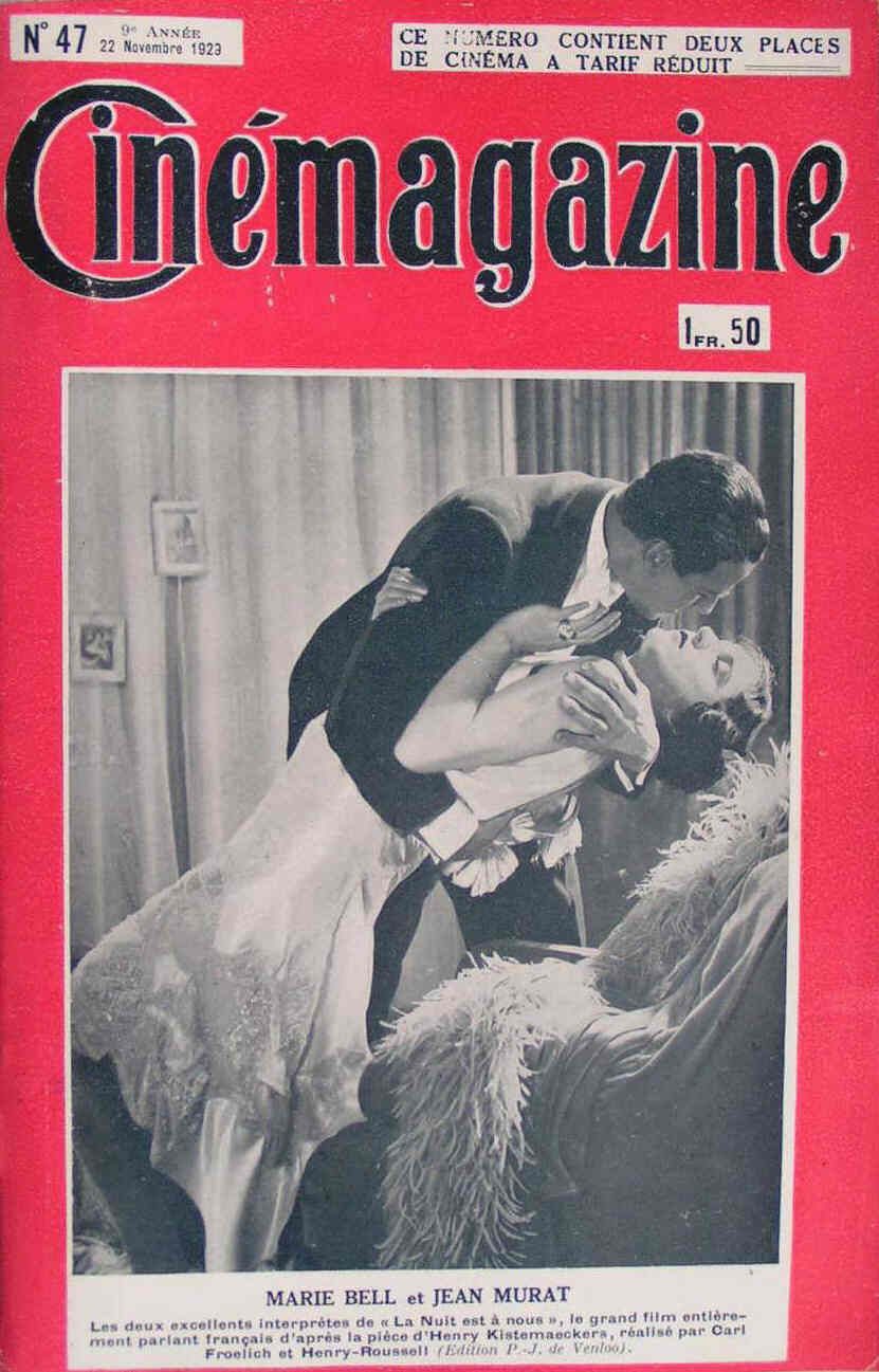 CINEMAGAZINE magazine side cover Issue 47 22 November 1929