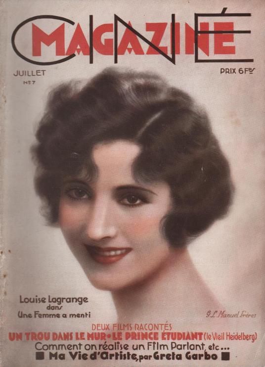 CINEMAGAZINE magazine side cover July 1930