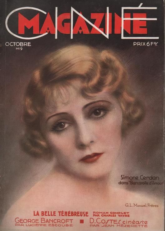 CINEMAGAZINE magazine side cover Issue 9 October 1930