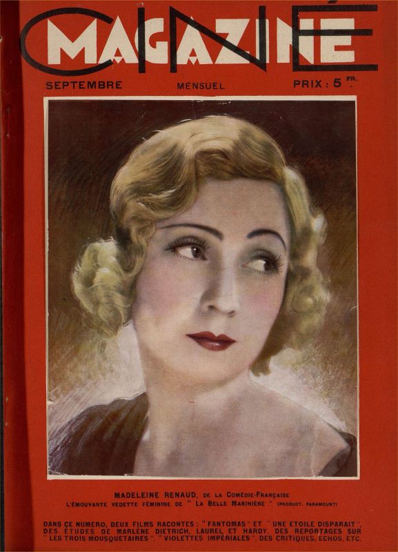 CINEMAGAZINE magazine side cover September 1932