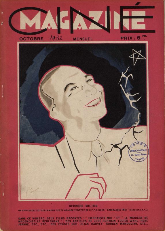 CINEMAGAZINE magazine side cover October 1932