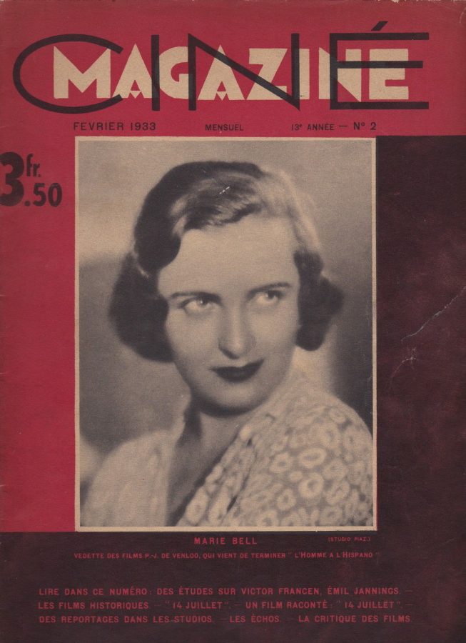 CINEMAGAZINE magazine side cover February 1933