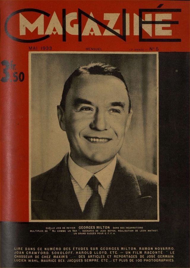 CINEMAGAZINE magazine side cover May 1933
