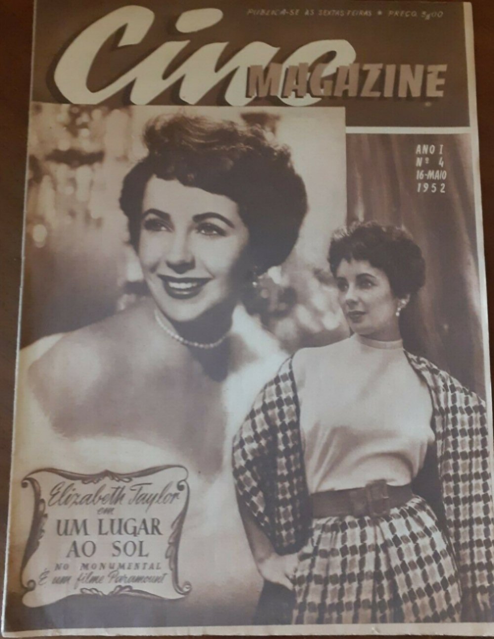 CINE MAGAZINE (PT) magazine side cover  Vol 1 No  4 16 May 1952
