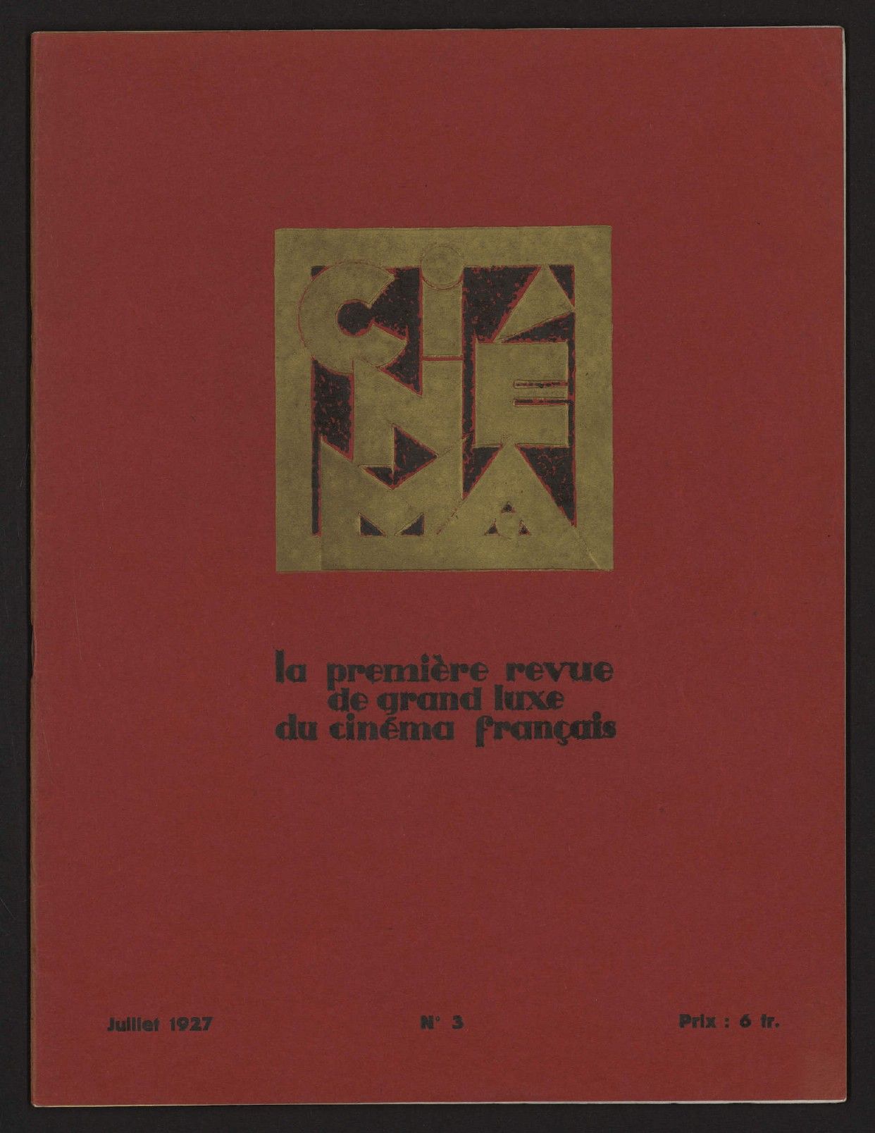 CINEMA (FR 1927) magazine side cover Issue 3  July 1927