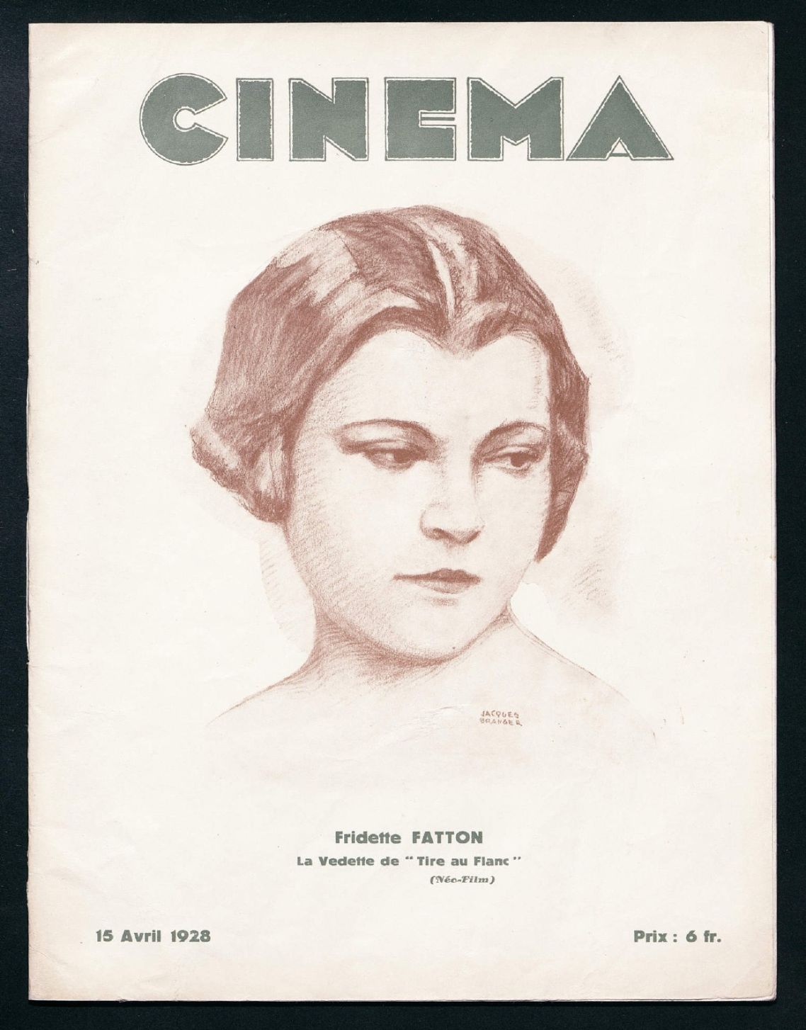 CINEMA (FR 1927) magazine side cover Issue 11 15 April 1928