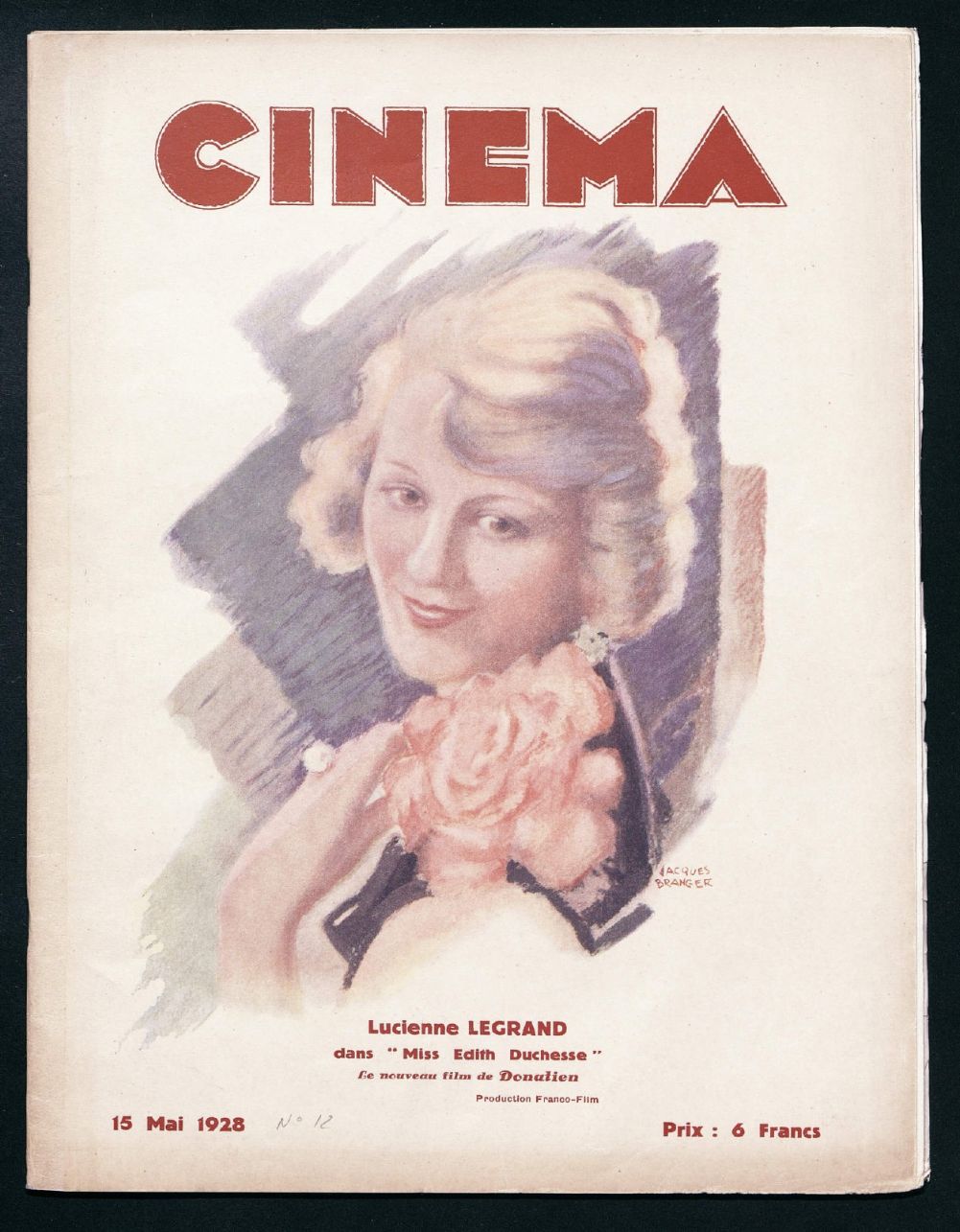 CINEMA (FR 1927) magazine side cover Issue 12 15 May 1928