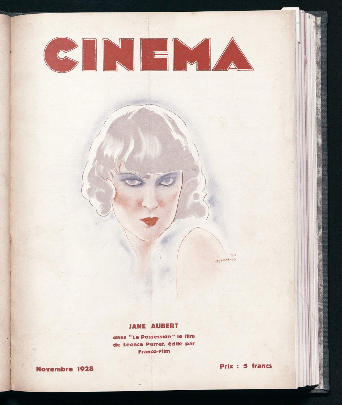 CINEMA (FR 1927) magazine side cover Issue 17  November 1928
