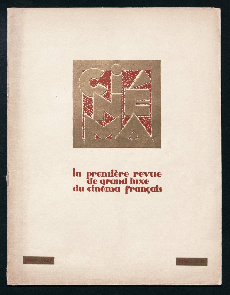 CINEMA (FR 1927) magazine side cover Issue 20  March 1929