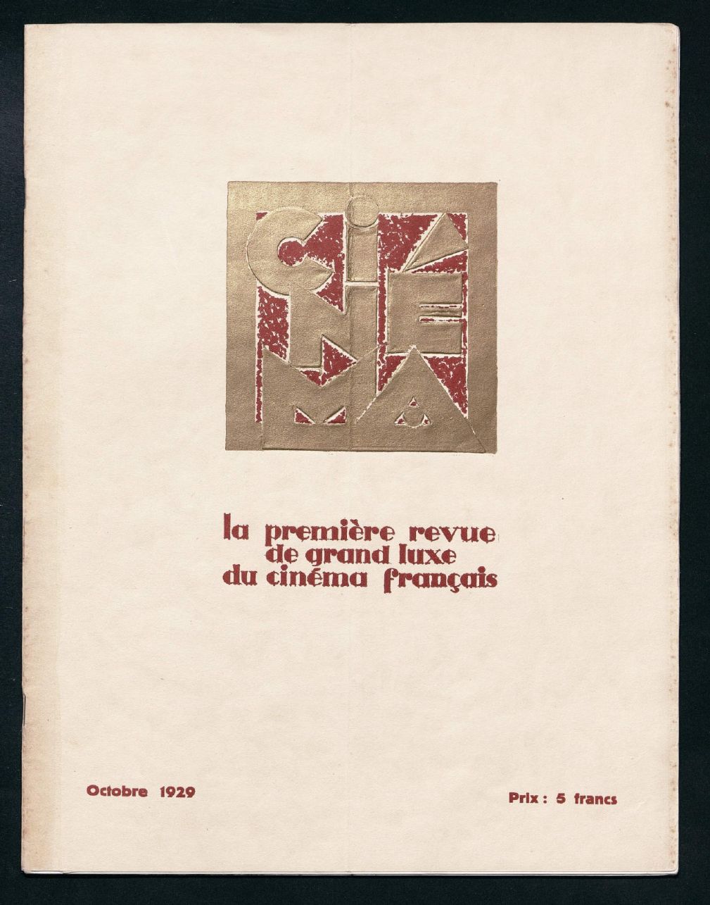 CINEMA (FR 1927) magazine side cover Issue 26  October 1929