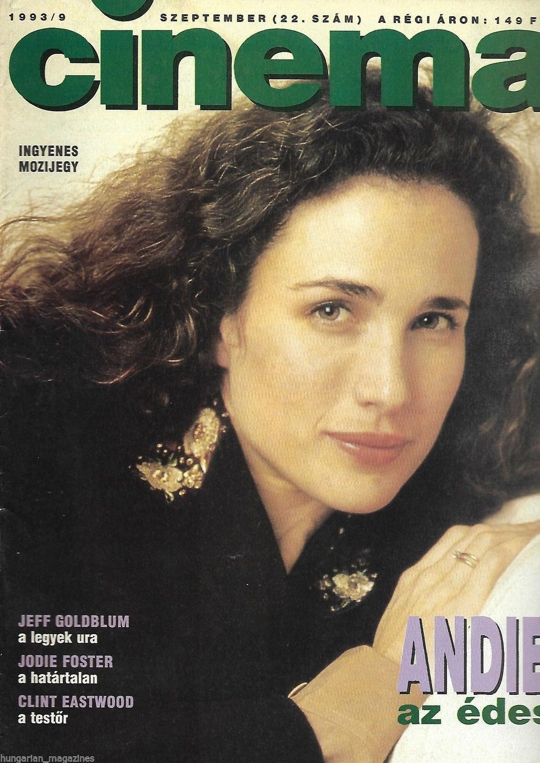 CINEMA (Hu) magazine side cover September 1993