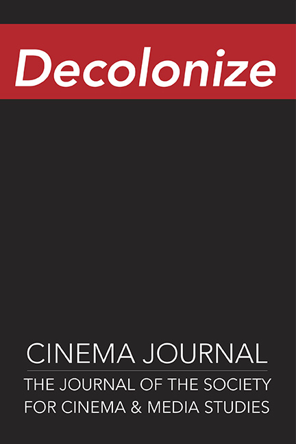CINEMA JOURNAL magazine side cover  Vol 57 No  4 Summer 2018