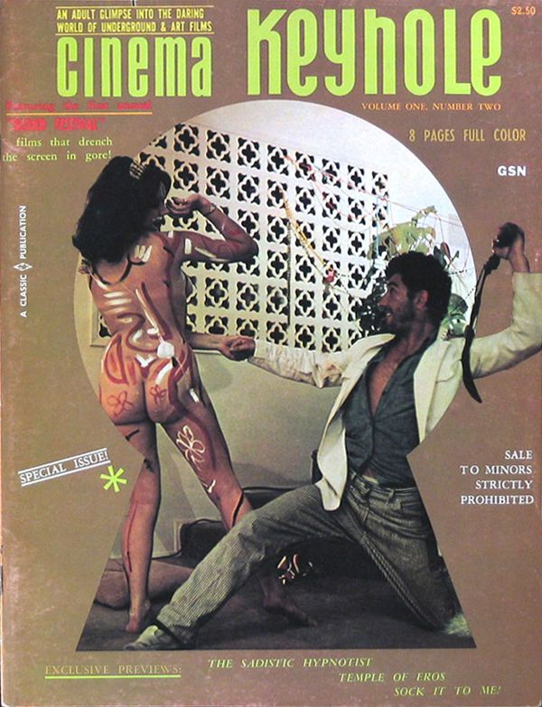 CINEMA KEYHOLE magazine side cover  Vol 1 No 2  1969