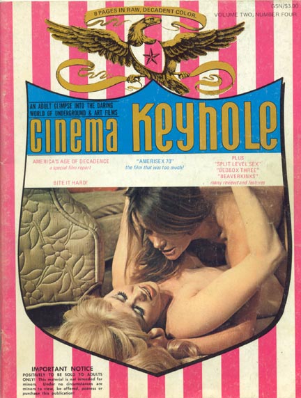 CINEMA KEYHOLE magazine side cover  Vol 2 No 4  1970