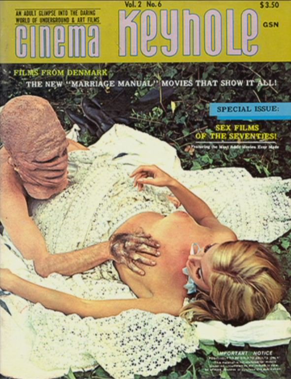 CINEMA KEYHOLE magazine side cover  Vol 2 No 6   1970