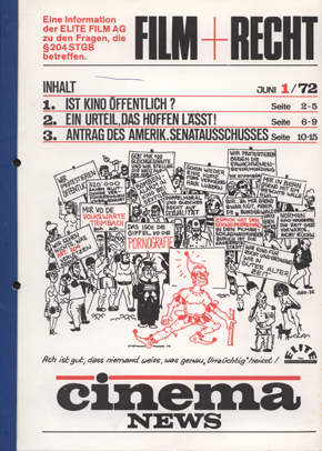 CINEMA NEWS (Ch) magazine side cover Issue 1  1972
