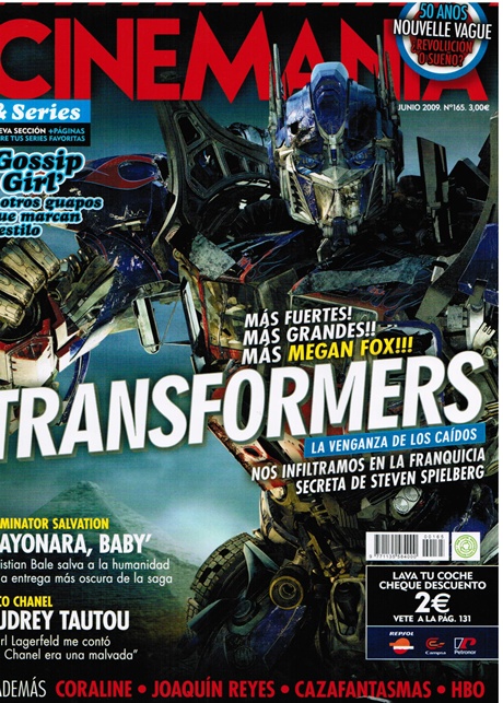 CINEMANIA magazine side cover Issue 165 June 2009