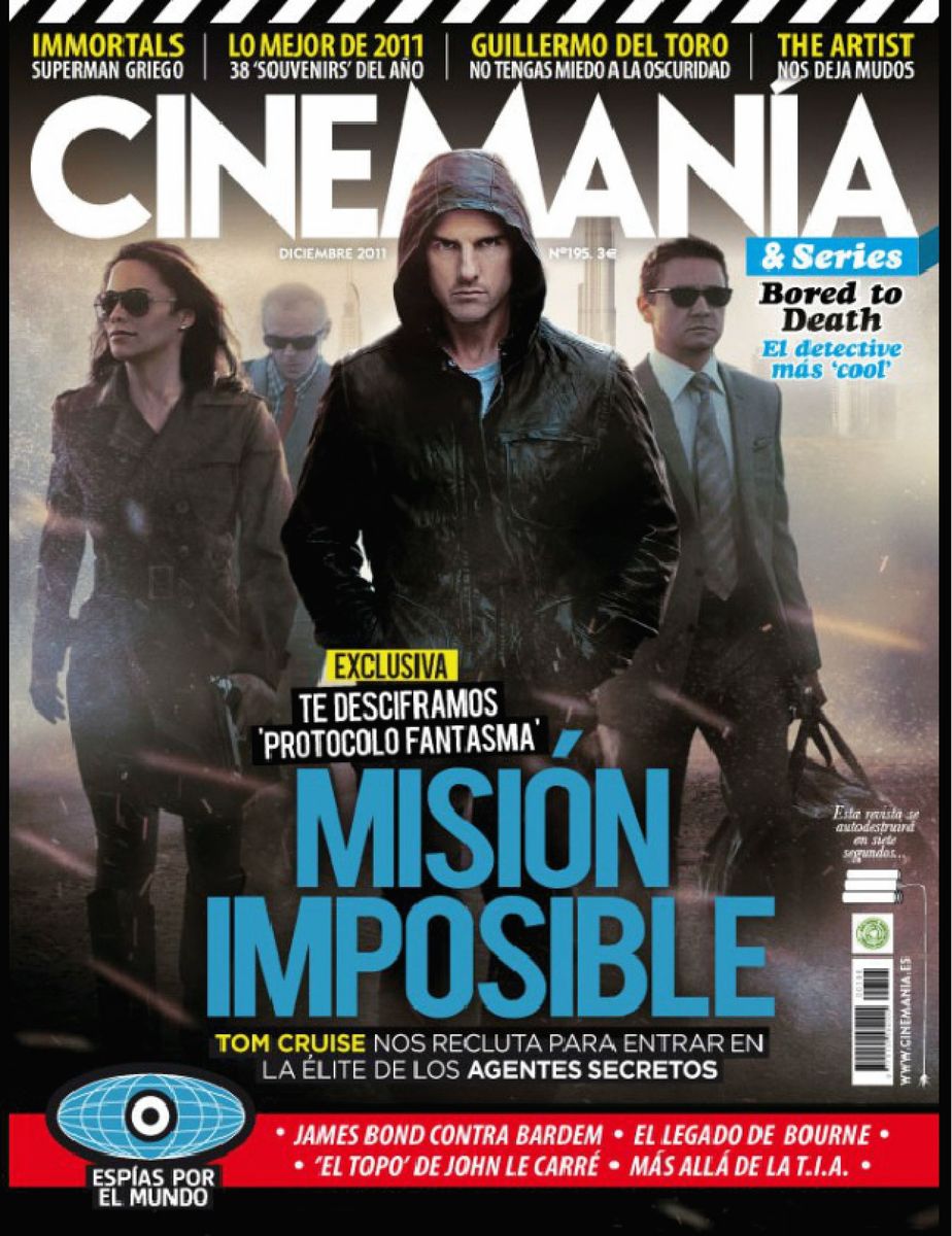 CINEMANIA magazine side cover Issue 195 December 2011