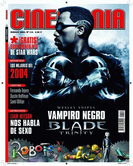 CINEMANIA magazine side cover Issue 114 March 2005