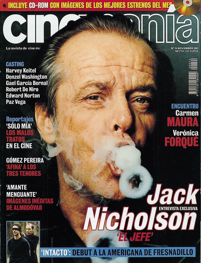 CINEMANIA magazine side cover Issue 74 November 2001