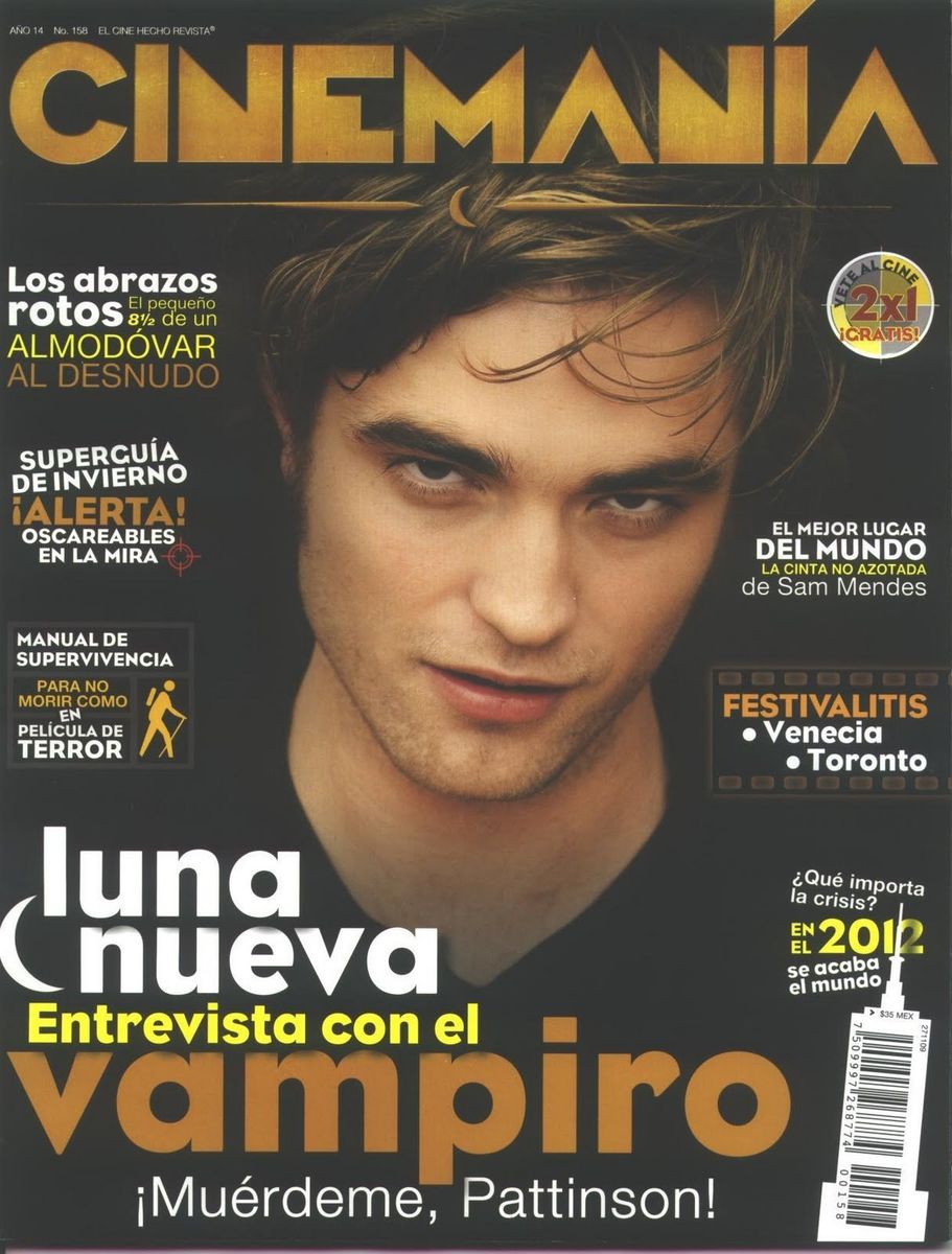 CINEMANIA (Mx) magazine side cover Issue 158 November 2009