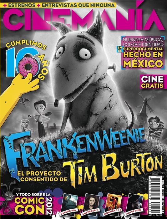 CINEMANIA (Mx) magazine side cover Issue 192 September 2012