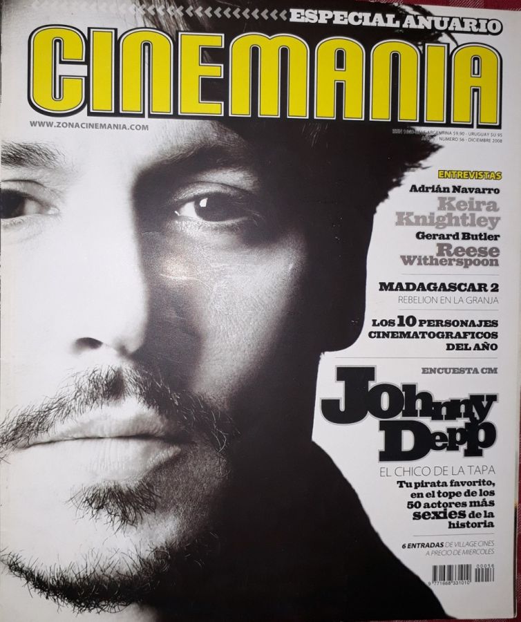 CINEMANIA (Ar) magazine side cover Issue 56  December 2008
