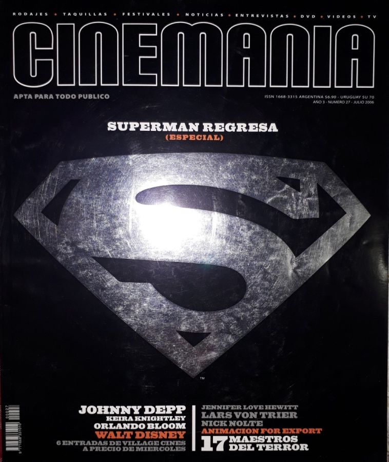 CINEMANIA (Ar) magazine side cover Issue 27 July 2006